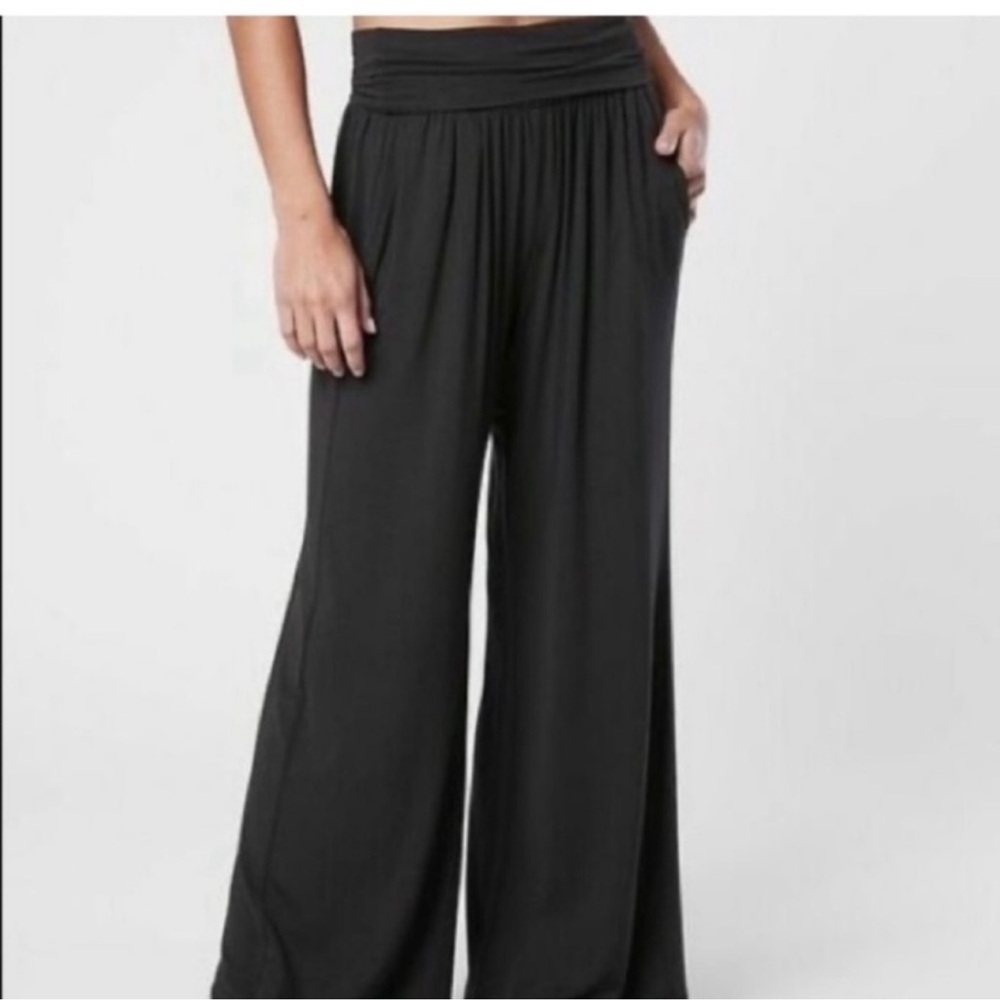 BUNDLE of 2 Athleta Studio Wide Leg Pants L Tall Black
